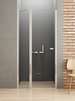 NZ2 Drzwi wnękowe NEW SOLEO 1D U 80x195 szkło czyste 6mm Active Shield 2.0 - z elementem stałym