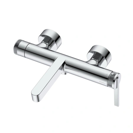 Bateria wannowa ścienna z przełącznikiem natrysku, chrom