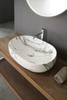 CALEO umywalka ceramiczna nabłatowa, 60x42cm, bianco carrara