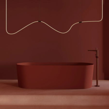 CONTOUR bateria wannowa wolnostojąca, miedź szczotkowana