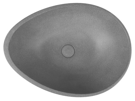 PUNC umywalka betonowa z korkiem, 53x39cm, czrany granit