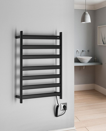ELIAS  elektryczna suszarka na ręczniki 490x730x110 mm, 105 W, czarny mat