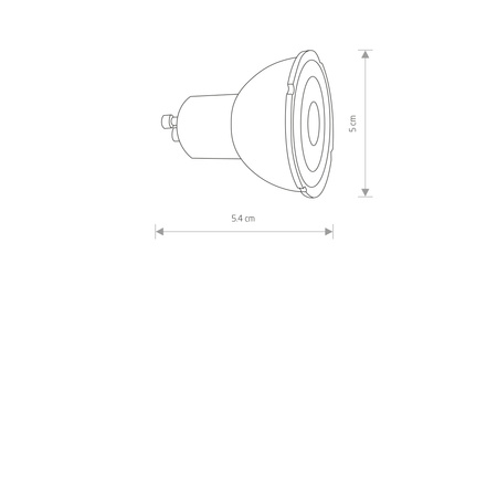 REFLECTOR LED, GU10, R50, 7W, 3000K, ANGLE 50, BLACK DIMMABLE