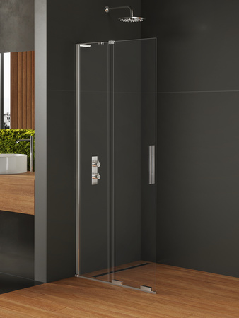 Kabina prysznicowa SMART 1D walk-in U 80x200 szkło czyste 8mm Active Shield 2.0 -WSPORNIK KĄTOWY