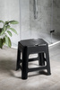 Taboret łazienkowy ze schowkiem, czarny