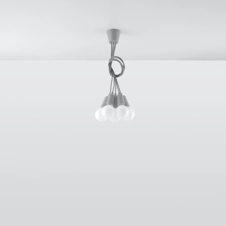 Lampa wisząca DIEGO 5 szara