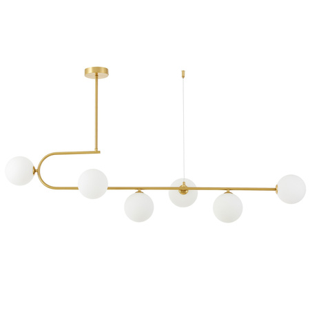 NOWOCZESNA LAMPA WISZĄCA MOSIĘŻNO-BIAŁA GROSEO W6