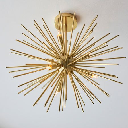 Lampa sufitowa Orta – 6-punktowa, mosiądz, 54 × 54 × 48 cm