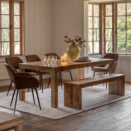 Iowa Dining Bench Natural 1600x360x450mm