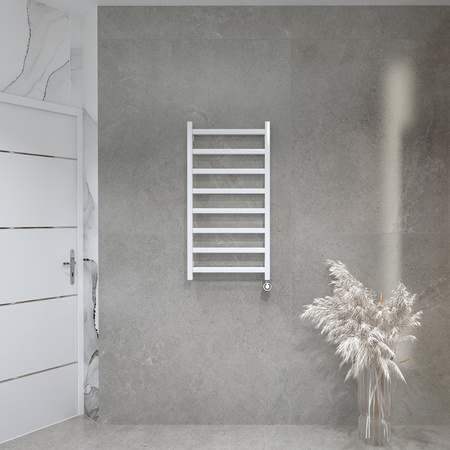 Grzejnik łazienkowy elektryczny Lungo White 960 z grzałką White