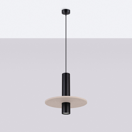 Lampa wisząca PELTA 1 czarna/beżowa