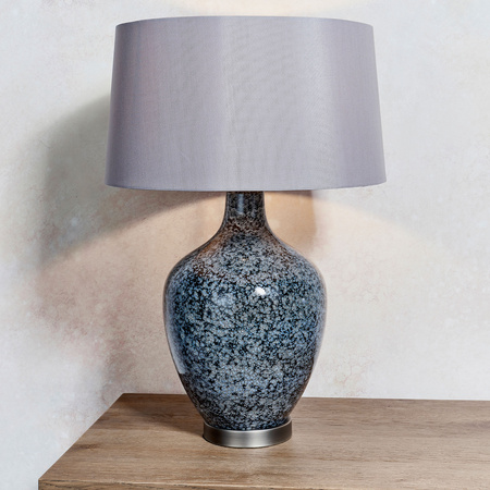 Lampa stołowa Ilsa – czarna / szara, 21,5 × 21,5 × 59 cm