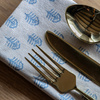 Fleur Floral Stamp Napkins Blue 4pk 450x450mm