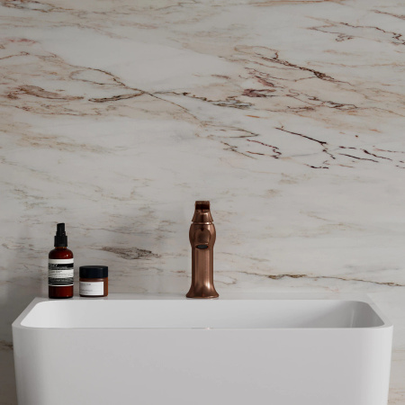 ART DECO bateria umywalkowa, miedź antyczna szczotkowana