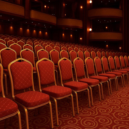 Krzesło bankietowe / konferencyjne HEROS czerwone / złote