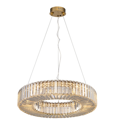 Lampa wisząca CRISTAL 60 cm -  LED, żyrandol kryształowy, złoty