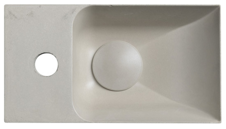 PICCOLINO umywalka betonowa, 30,8x17cm, bateria w lewo, piaskowy mat