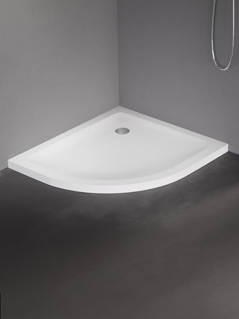 Brodzik MILD LEWY akrylowy półokrągły 80x90x4,5 biały
