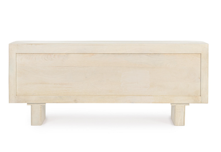 Szafka RTV Bizzotto SERAPIS 140 cm — 4 drzwi, drewno mango