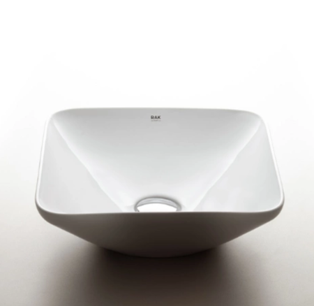 Zestaw DES Miska WC podwieszana z deską W/O i Umywalką Nablatową VARIANT kwadratową 42 cm biały połysk