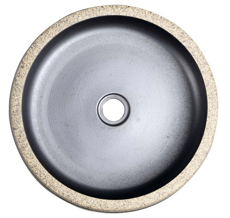 PRIORI umywalka ceramiczna nablatowa Ø 41cm, czarny/kamień