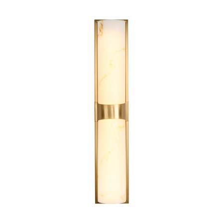 Lampa ścienna MURO LED 66 cm - biały alabaster, złote detale