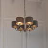 Highclere 6 Pendant Lght Nckel & Chrcoal 300-900mm