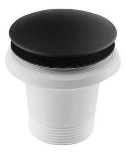 Odpływ wannowy 6/4", klik-klak, czarny mat
