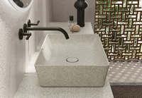 RAK Ceramics BATU Umywalka slim nablatowa prostokątna 50x36 cm Mica Warm Grey