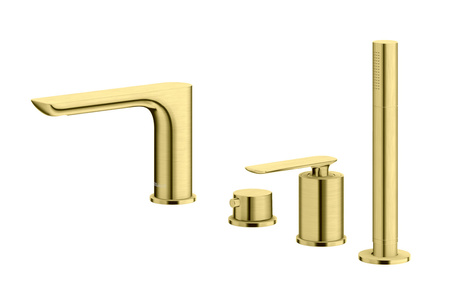 EXPERIENCE Gold Brushed 4-otworowa bateria wannowa