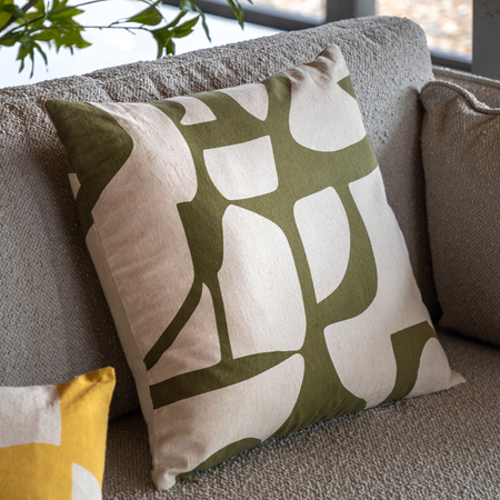 Skara Graphic Cushion Olive 450x450mm