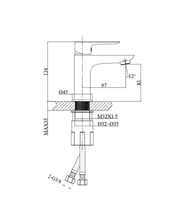 Bateria umywalkowa Spark Chrome