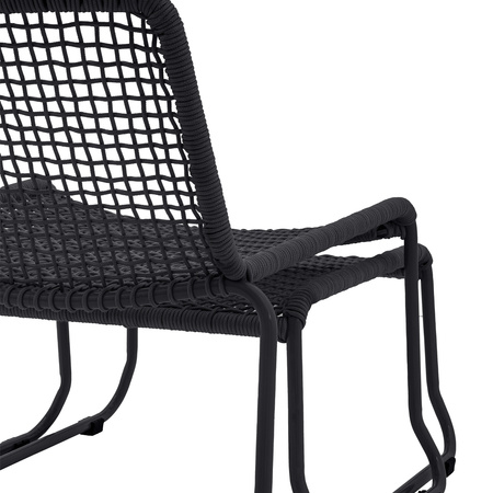 Sassano Lounge Chair with Footstool Black