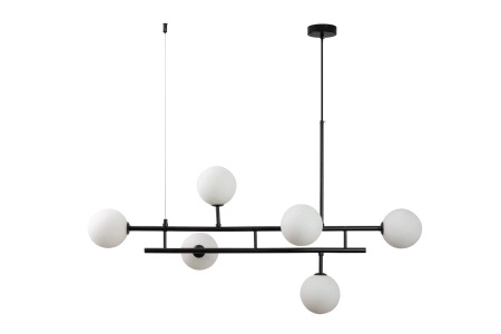 Lampa wisząca MODERNO DUO 100 cm -czarna z białymi kloszami