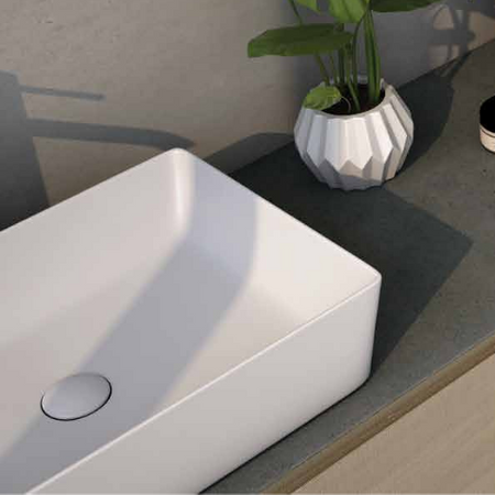 FEELING Umywalka slim nablatowa prostokątna 50x36 cm biały mat (500)