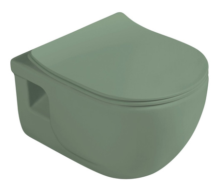 BRILLA WC wiszące, Rimless, 36,5x53cm, zielony mat
