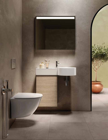 PETIT Umywalka podwiesz. okrąg  blat L 77x36 cm Bez otworu