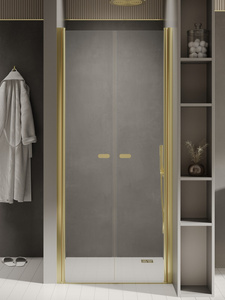 Drzwi wnękowe NEW SOLEO LIGHT GOLD 2D U 100x195 szkło czyste 6mm Active Shield 2.0 - wahadłowe