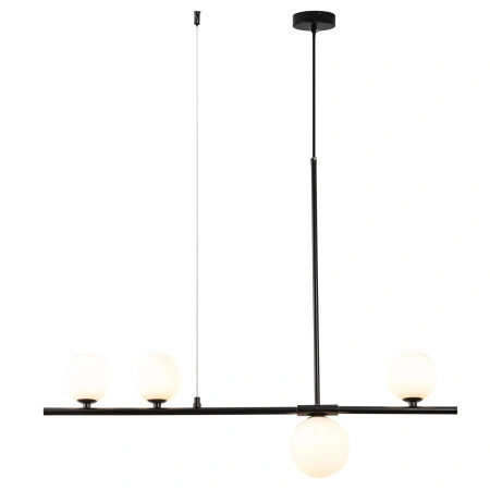 Lampa wisząca MODERNO 80 cm -czarna z białymi kloszami