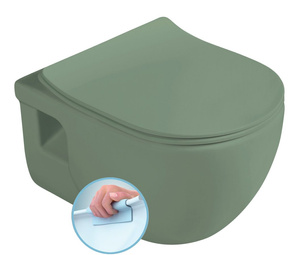 BRILLA WC wiszące, Rimless, 36,5x53cm, zielony mat