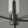 Lampa wisząca DARLING 60 cm - żyrandol czarny połysk z białym abażurem