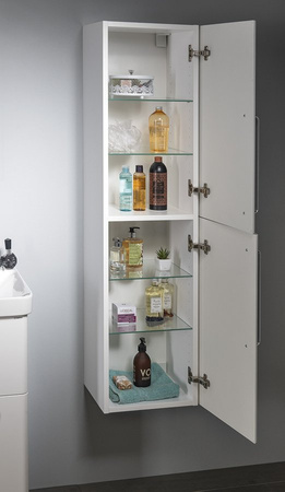 THEIA Szafka wysoka 35x138x30cm, 2 drzwiczki, biała