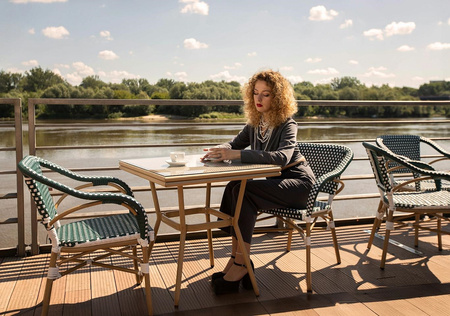 Krzesło ogrodowe CAFE MIRAMAR turkus /    morski rattan