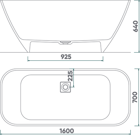 Wanna wolnostojąca Sidu 1600 Biały Połysk