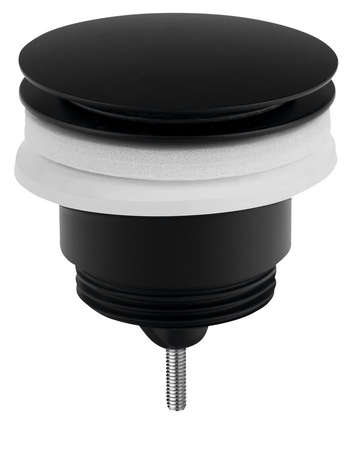 Odpływ umywalkowy 5/4”, klik-klak, duży korek, 10-45mm, czarny mat