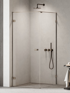 Kabina prysznicowa OXIA GUNMETAL BRUSHED 1D L kwadratowa 70x70x200 szkło czyste 8mm Active Shield 2.0