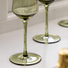Flute Glass Smokey Green (4pk) 74x74x230mm