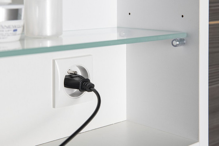 CLOE szafka z lustrem z oświetleniem LED, 120x50x18cm, biała