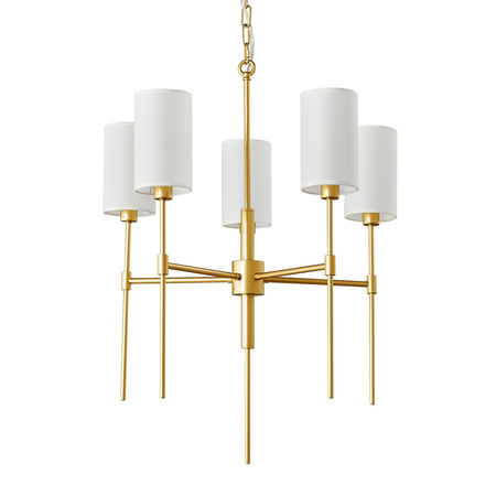 Lampa wisząca DARLING 60 cm - żyrandol złoty z białym abażurem