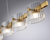 Lampa wisząca BACCIO 120 cm - LED, złota  listwa ze szklanymi kloszami
